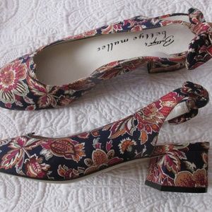 BETTYE MUELLER FLOWER FLORAL SLINGBACK SHOES 6.5